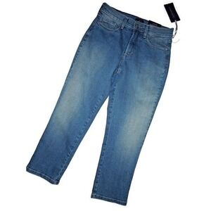 NYDJ Not‎ Your Daughter Tummy Tuck Jeans PANTS blue CROPPED capris Size 0
